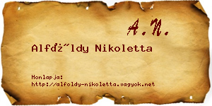 Alföldy Nikoletta névjegykártya