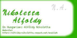 nikoletta alfoldy business card